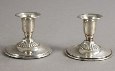 Danish silversmith. A pair of silver candlesticks (2)