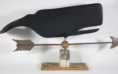 Dave Donahue Carved and Painted Sperm Whale Weathervane