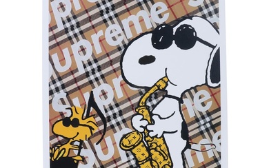 Death NYC Pop Art Graphic Print Snoopy and Woodstock with Burberry
