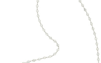 Diamond, Platinum Necklace Stones: Full-cut diamonds weighing a total...