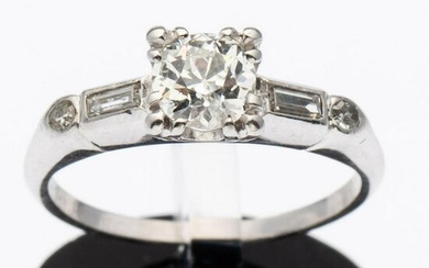 Diamond and Platinum Engagement Ring, Size 6 1/2