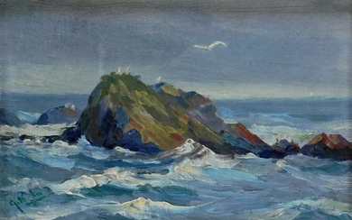 Diminutive Impressionist Coastal Seascape Painting
