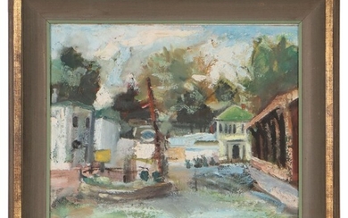 Double-Sided Oil Painting of Street Scenes
