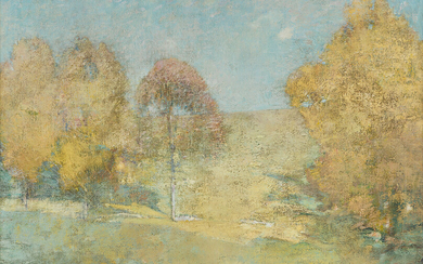 EMIL CARLSEN Autumn Morning--Fading Moon. Oil on canvas mounted on board, 1906. 350x502...