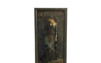 Early 20th C. Signed C. Weaver 'The Orphan' Watercolor on Paper