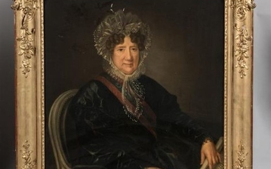 Ecole FRANCAISE vers 1830. Portrait de femme. Sur...