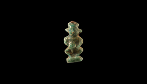 Egyptian Pataikos Amulet Late Period, 664-332 BC A glazed...
