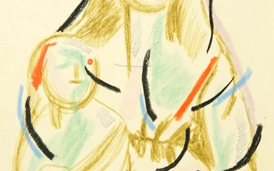 Ely Bielutin © (1925 - 2012), Maternità, tecnica mista su carta, cm 42,1x30