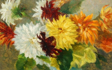 Emil Bruno, Austrian 1868-1940- Study of flowers; oil on panel, 24.6x34.8cm (unframed)