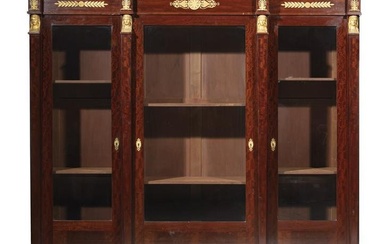 Empire-Style Bronze-Mounted Mahogany Bookcase