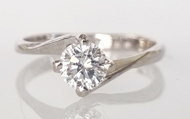 Engagement ring - White gold - 0.51ct. Round Diamond