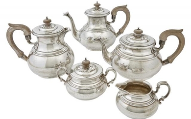 English Sterling Silver Five Piece Tea and Coffee Service