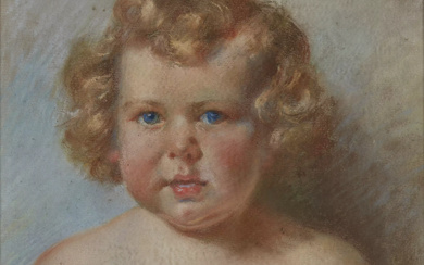 Enrico Nardi, Italian 1864-1947 - Portrait of a child; pastel...