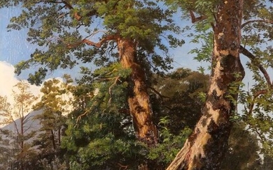 Ernst Stuckelberg (1831-1903) - Swiss landscape with trees