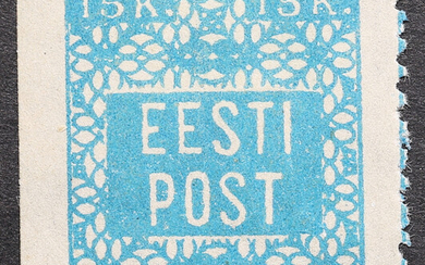 Estonia stamp 15 K - 1 side unperforated 1918, 24./30. Nov.