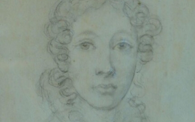 European School, early/mid-19th century- Portrait of a woman; pencil on paper, 17.5 x 15.5 cm