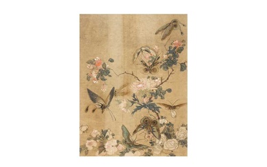FIVE CHINESE SILK PAINTINGS 十八至十九世紀 設色絹本畫五幅