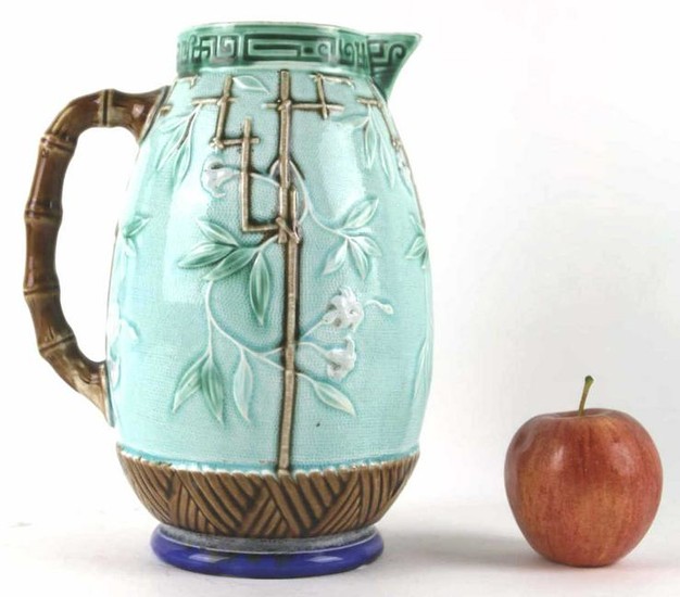 FRENCH ANTIQUE MAJOLICA PITCHER