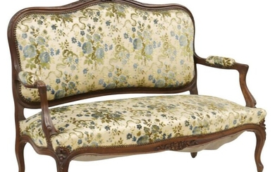 FRENCH LOUIS XV STYLE UPHOLSTERED SETTEE SOFA