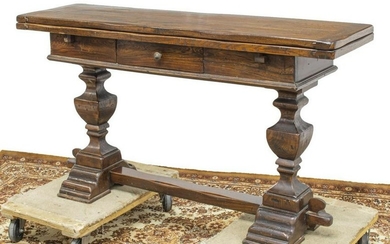 FRENCH PROVINCIAL HINGED-TOP TRESTLE TABLE