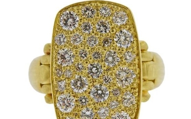 Faye Kim 18K Gold Diamond Pave Chiclet Ring
