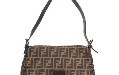 Fendi Mamma Baguette Zucca Pattern Handbag Brown Canvas 2454.26325.009