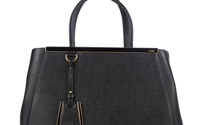 Fendi, a leather 2Jours handbag, designed with a black leath...