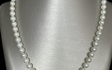 Fine Mikimoto Akoya and Tahitian Pearl Diamond Necklace