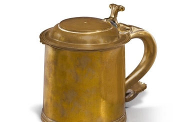 Fine and Rare English Cast Brass Tankard, Circa 1750