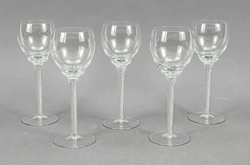 Five wine glasses, 20th c., ro