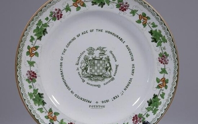 Flight & Barr Porcelain Plate to 6th Baron Vernon