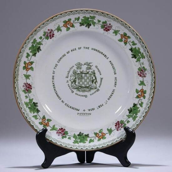 Flight & Barr Porcelain Plate to 6th Baron Vernon