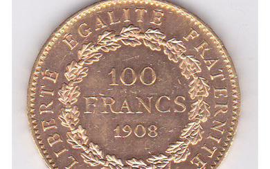 France - 100 Francs 1908-A Genius - Gold