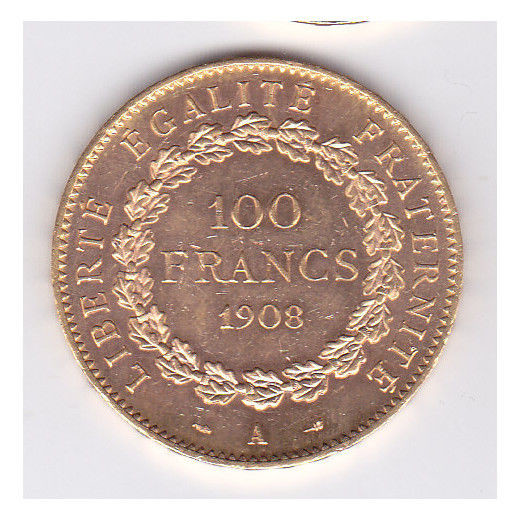France - 100 Francs 1908-A Genius - Gold