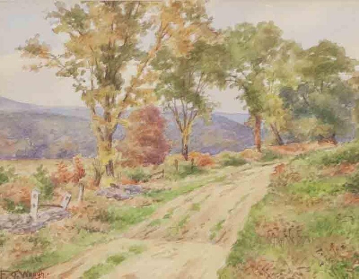 Frederick Judd Waugh "Autumn Landscape" watercolor