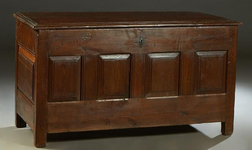 French Provincial Louis XIII Style Carved Oak Coffer