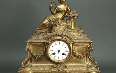 French Vinventi & Cie Figural Mantel Clock