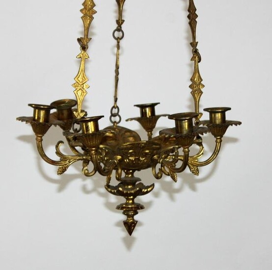 French gilt bronze candle chandelier