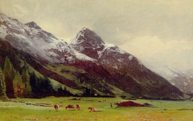 Friedrich Zimmermann, 1823 Dissenhofen - 1884,Swiss painter, oil/painting cardboard, signed,high...
