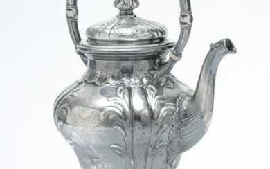 GUSTAVE KELLER, PARIS SILVER KETTLE ON WARMING STAND H