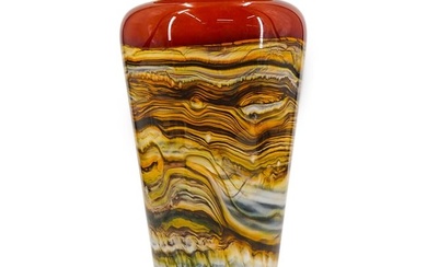 Gartner Blade Tangerine Strata Art Glass Vase