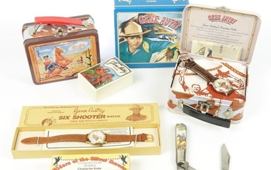 Gene Autry Lunch Boxes, Knives, Cards, Watches