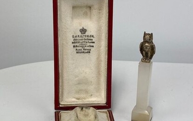 Georg Anton Scheid - Wax stamp crowned with silver owl - Including original box