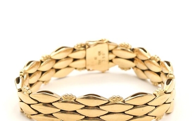 SOLD. Georg Jensen: An 18k gold bracelet. Design no. 350. L. 18.5 cm. Weight app. 59.5 g. – Bruun Rasmussen Auctioneers of Fine Art