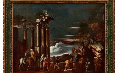 Ghisolfi, Giovanni - Umkreis des: Landschaft mit Figuren und Ruinen