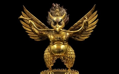 Gilt Bronze Bird Garuda Figural Sculpture