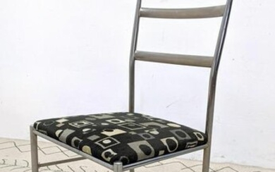 Gio Ponti Style Chrome Side Chair.