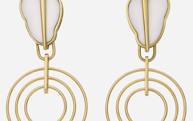 Giorgio Facchini White agate and gold earrings