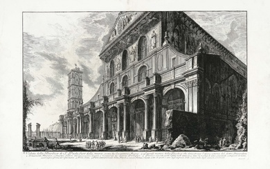 Giovanni Battista Piranesi (Mogliano Veneto, 1720 - Roma, 1778), Veduta della Basilica di S. Paolo fuor delle mura, eretta da Costantino Magno. 1748.