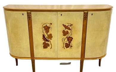 Giovanni Gariboldi Parchment Bar Cabinet, Sideboard, Paolo Buffa, Italian